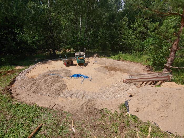 Leveled the slanted ground