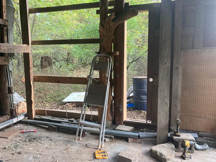 Another cedar tree bed post with branch ladder and another gutter cooling tube &amp;hellip;