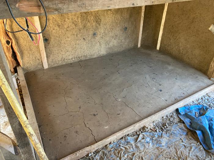 Bottom bunk floor with cracks… I’m going to do a top coat 