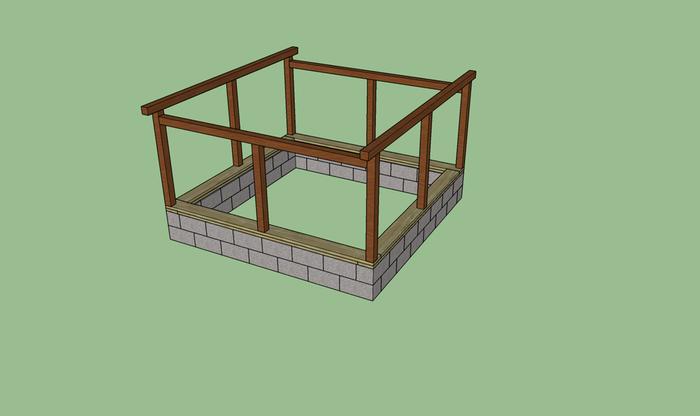 This project is also an excuse to use my chain mortiser to make a small timber frame structure. All the openings would have operable framed hardware cloth doors 