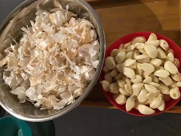 Peel your garlic cloves