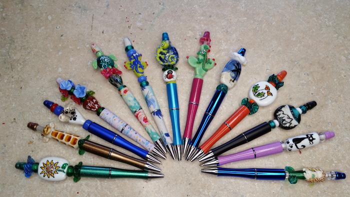glass pen ends fun unique animals