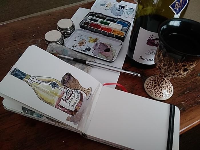 Watercolor wine