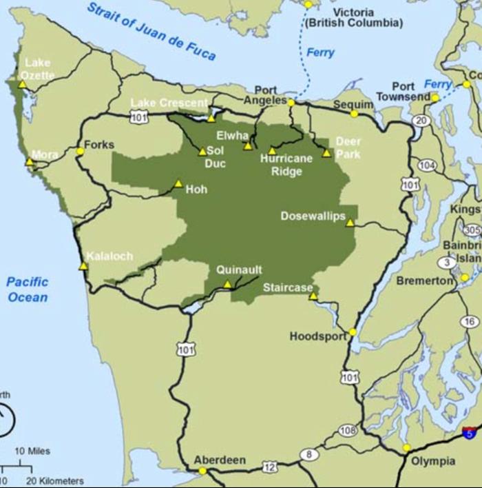 Olympic National Park Map of ONP