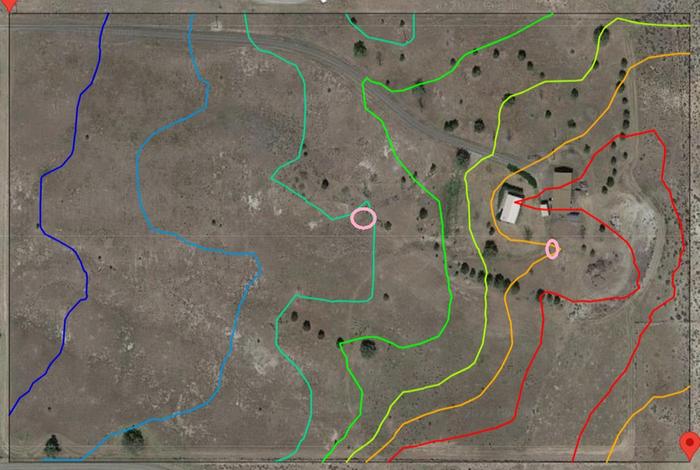 Pink circles are possible key points for ponds