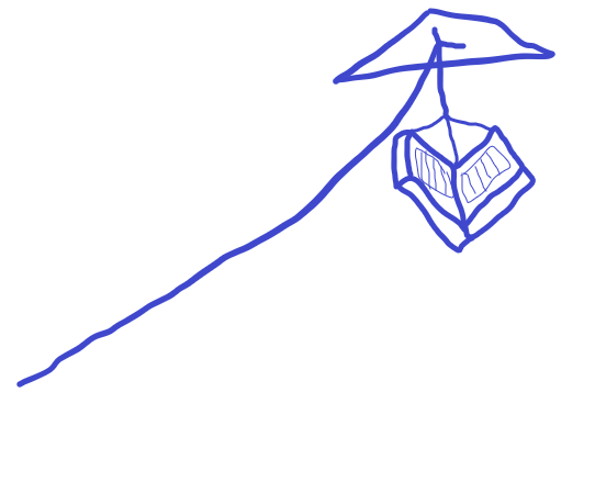 Illustration of two furnace air filters lifted by a kite