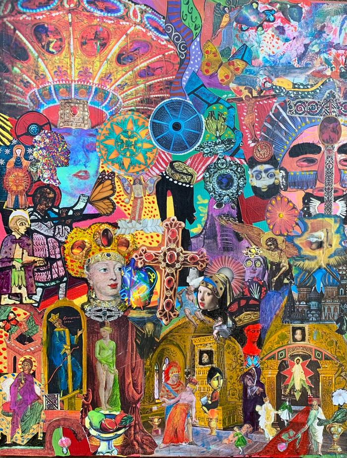 colorful mixed media collage