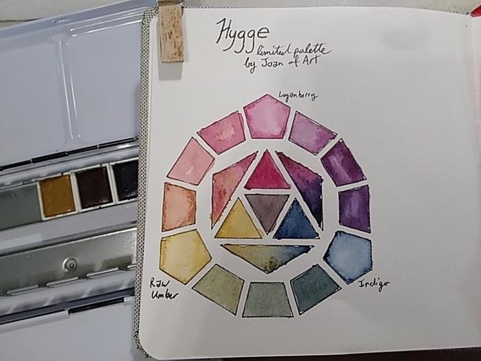 Hygge watercolor trio handmade watercolours by Joan of Art