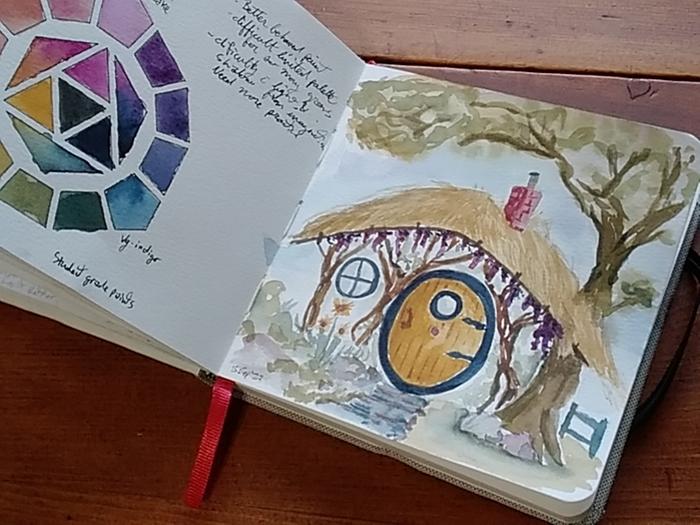 Limited palette hobbit house