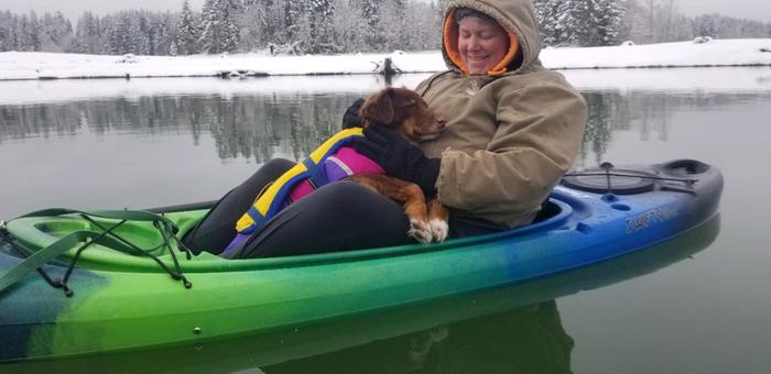 an excellent farm dog and owner