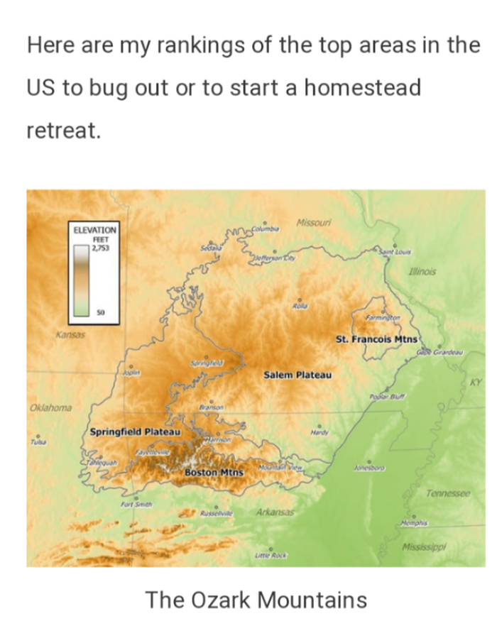 map of ozark mountains