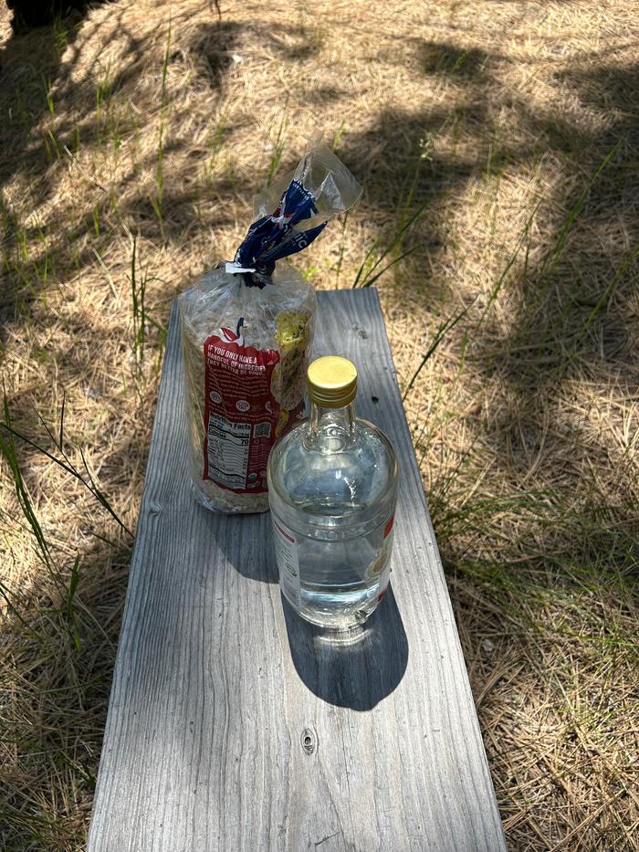 A snack and water on Thicccens