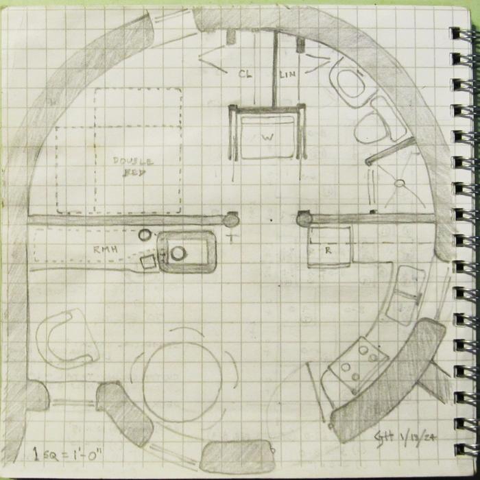 scale sketch of 21 foot diam house