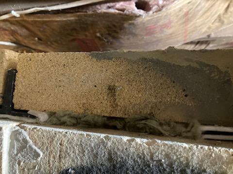 Part 1 of gap solution, stuffing cracks with mineral wool