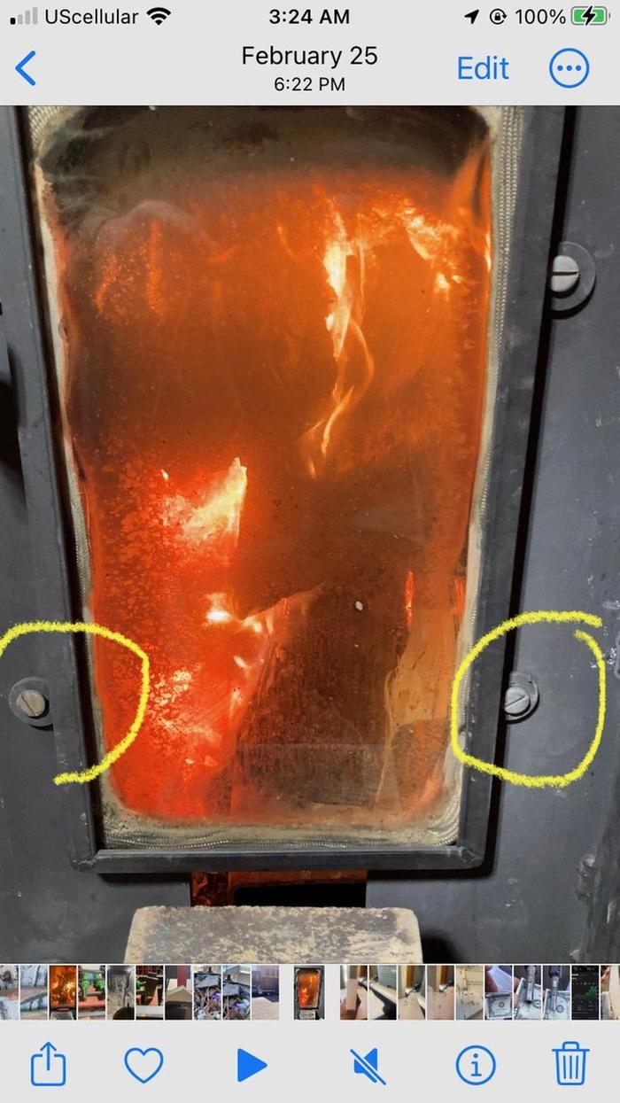 tabs circled in yellow, this frame is at least 1/2" larger than window hole