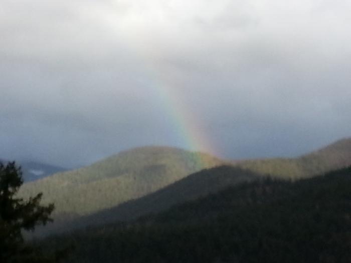 rainbow view from the top of the volcano