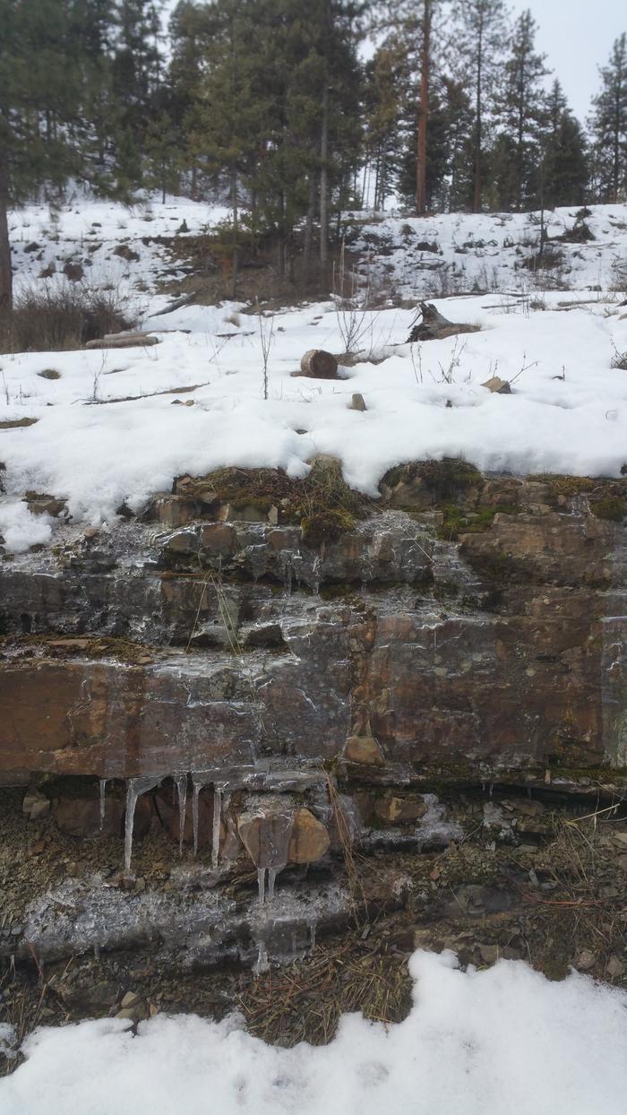 another view of waterfalls on the rocks