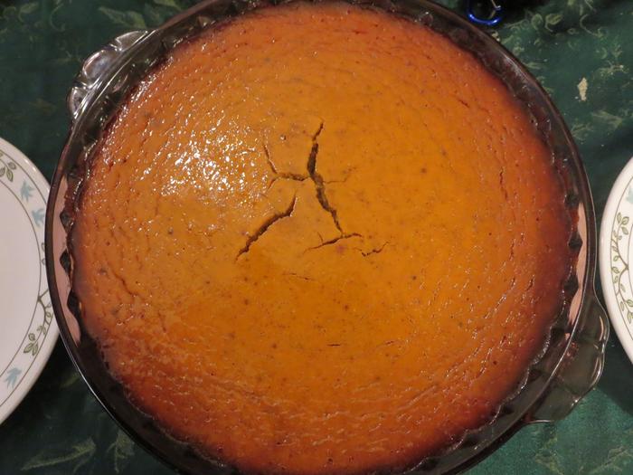 It almost even made the PI symbol! (It's technically a pumpkin custard because we can't eat gluten, so there's no crust...)