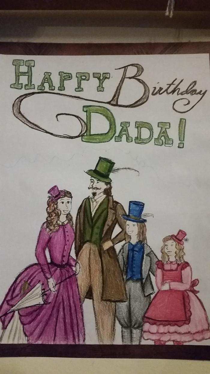 A steampunk-inspired birthday drawing for my husband.