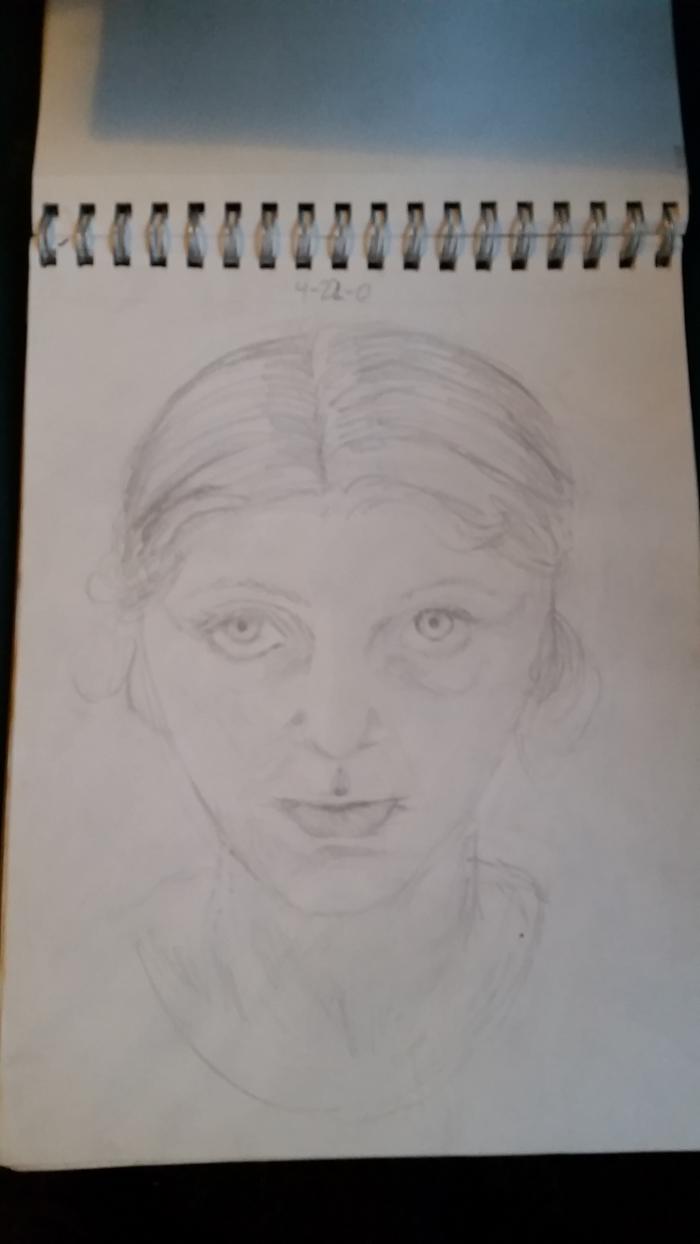 Trying to draw a face that's tilted down.
