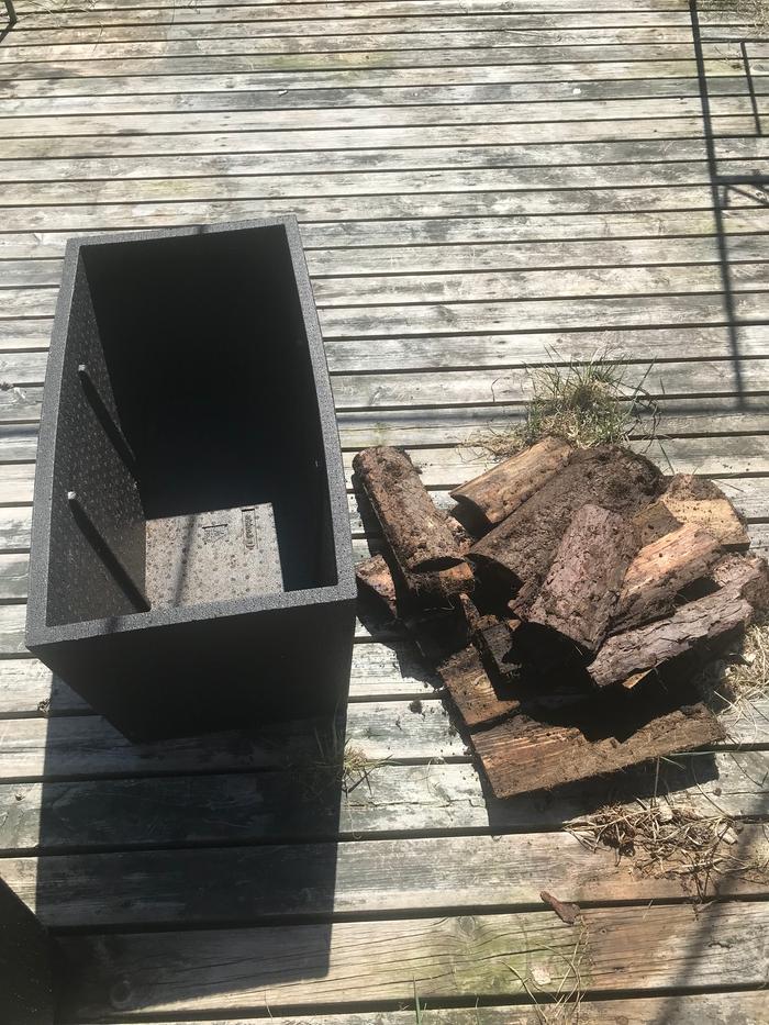 chunks of wood for a hugelkulture pot