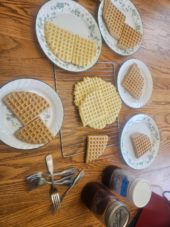 Waffles once again. I make them most friday morning. This time with cherry syrup x6