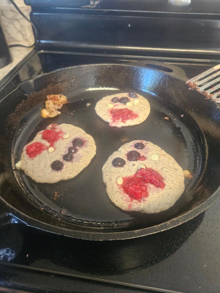 Red, white, blue pan cakes