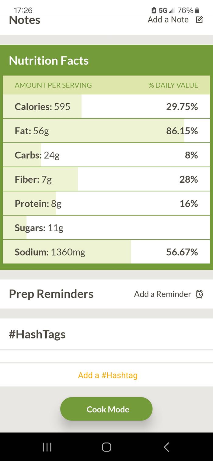 Plugged into a cal calculator, this soup is 595 cal per serving. I made a gallon, so 8 servings