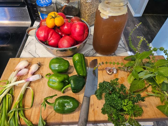 Tomato Basil soup ingredients