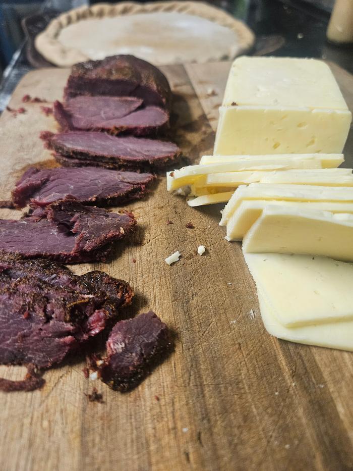 AMAZING goose pastrami and organic cheddar 