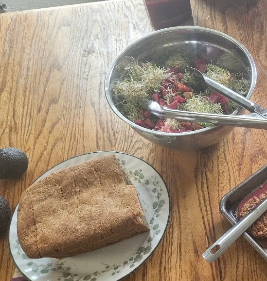 Salad and bread