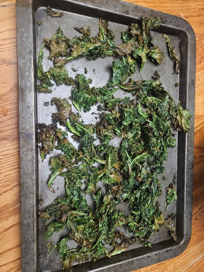 Kale chips. This is two bunches, after broiling!