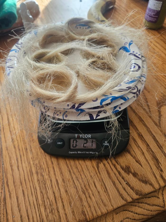 All that effort was for 2 oz. Of spin-able fiber