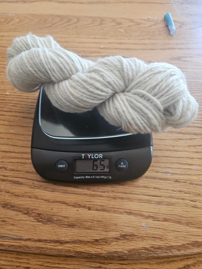 I weighed out 6.5 grams of yarn