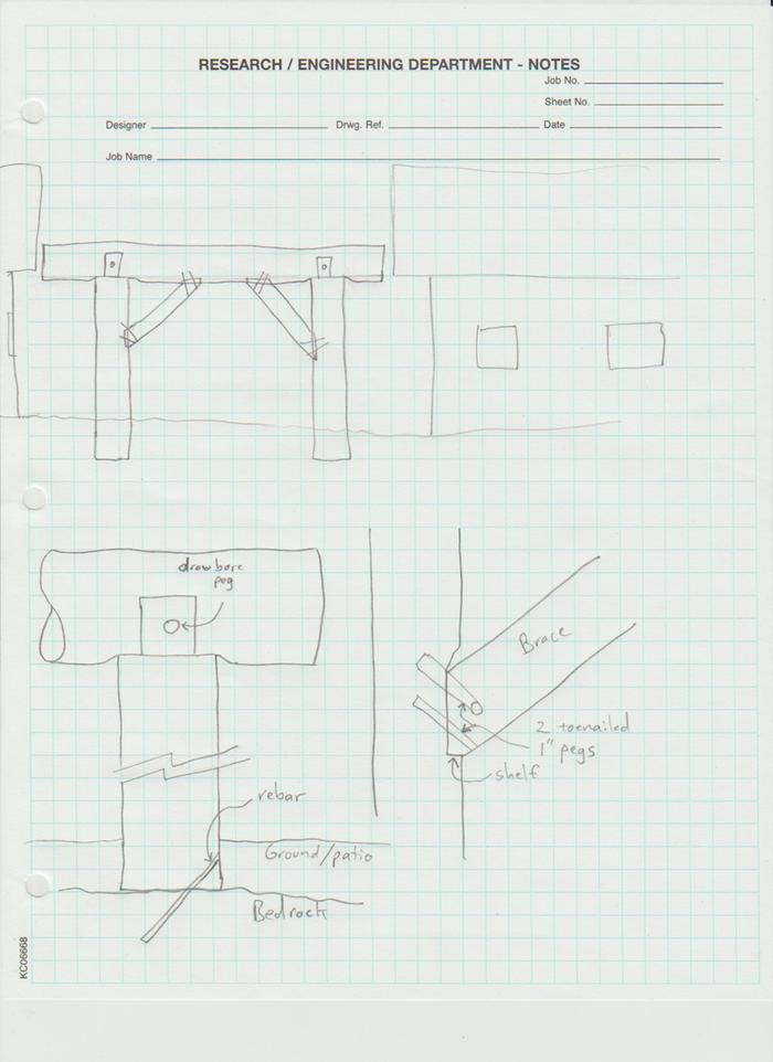 conceptual design of drawbored timber frame joints for a roundwood pavilion