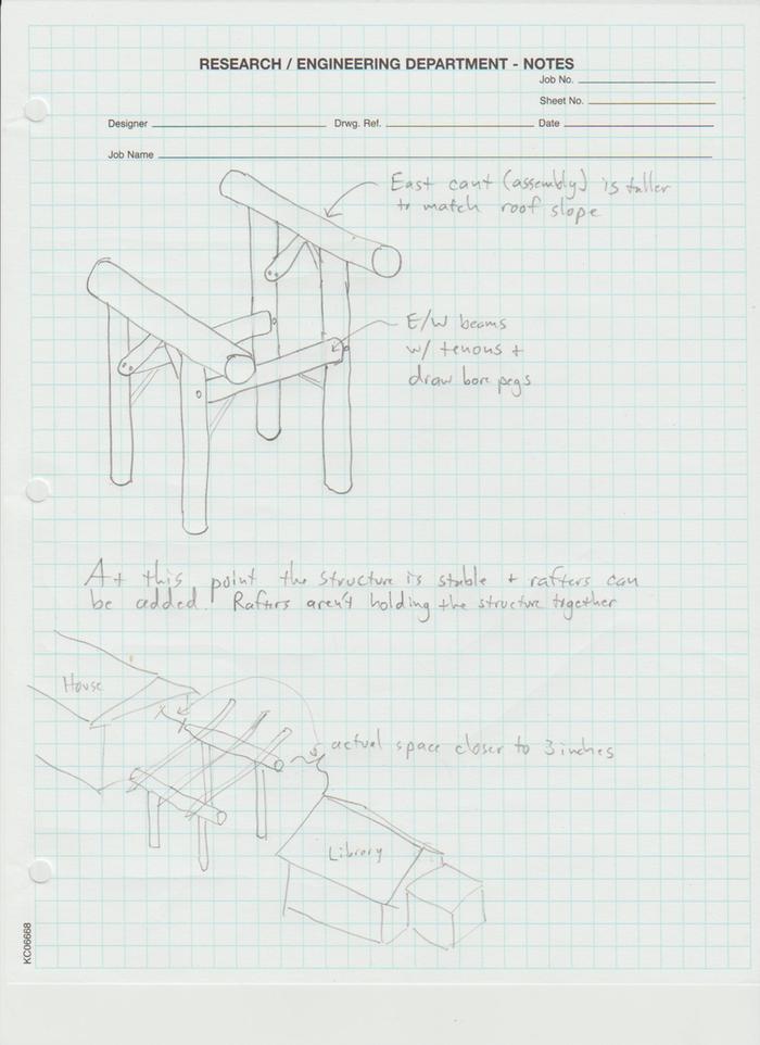 conceptual design of a roundwood pavilion