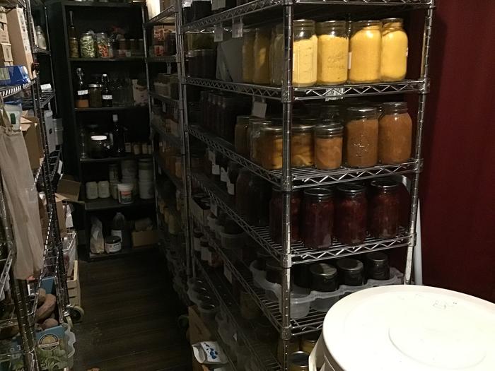 2 of my canning shelves