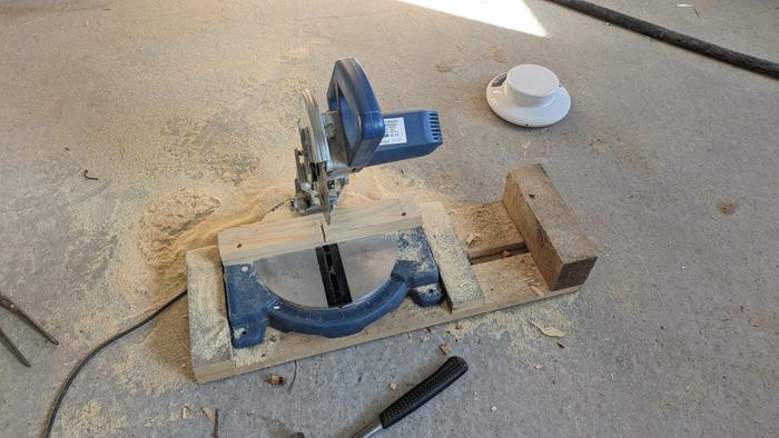 Homemade jig + old miter saw