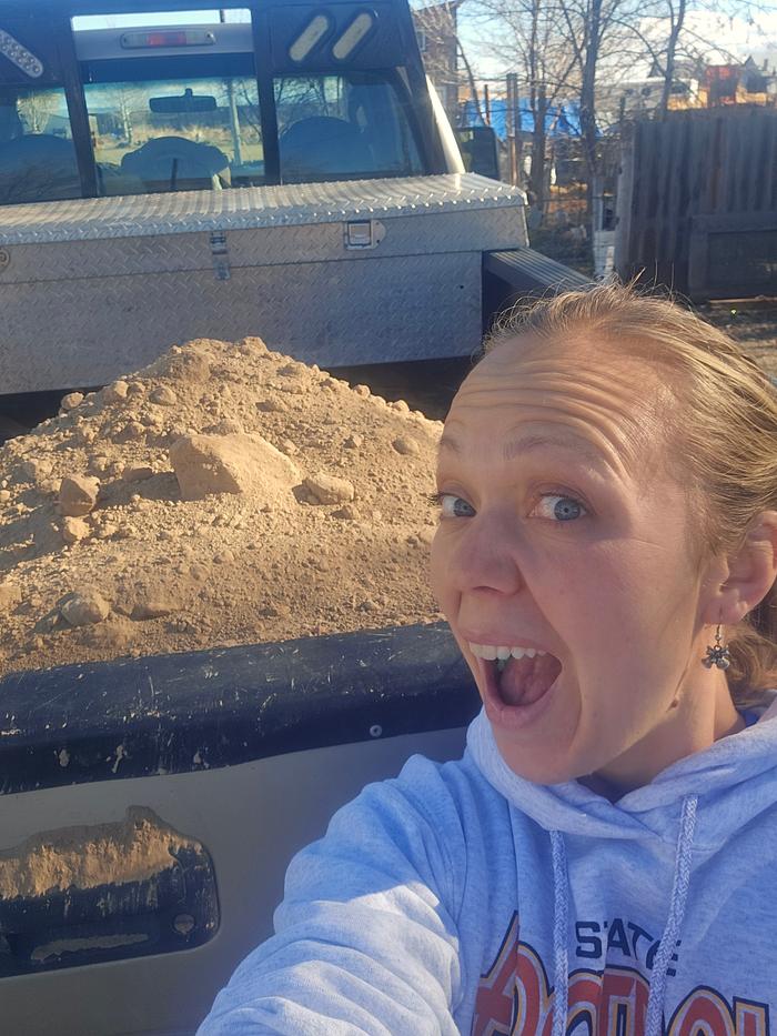 My yard of clay loaded up into my pickup