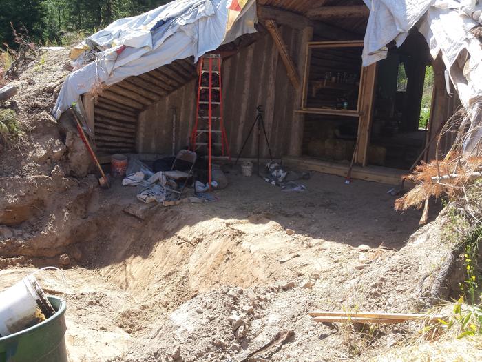 The excavation for the umbrella