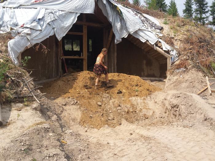 a pile of sawdust ready to be insulative