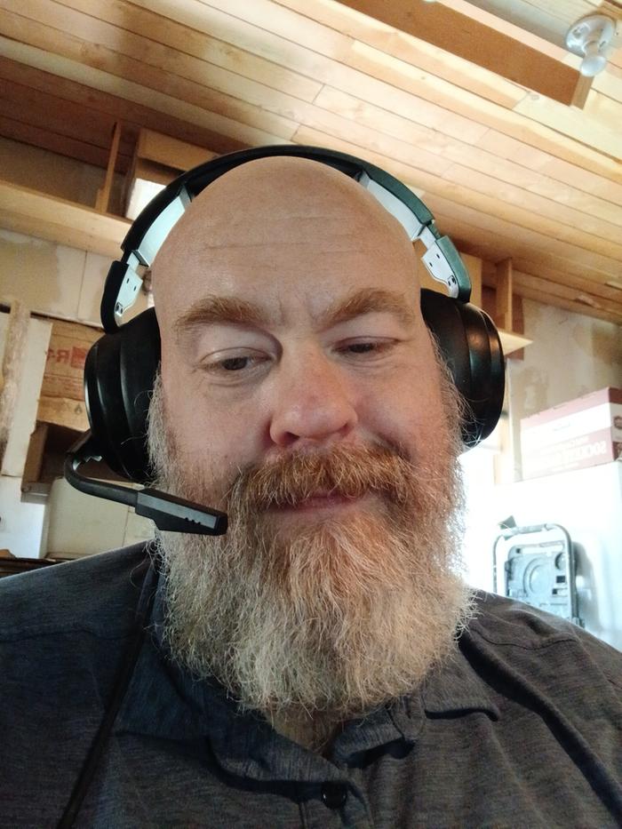 Me with the headset on for my certification