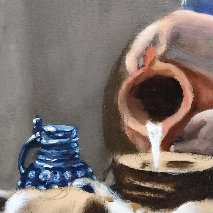 Oiling out and sinking in with calcite medium and oil painting