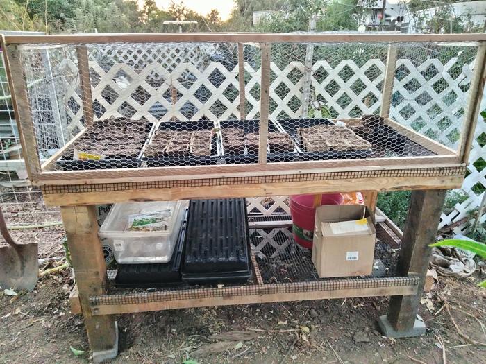 Critter cage for the seed starting bench 