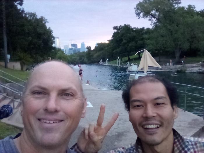Early morning swim at Barton Springs Pool