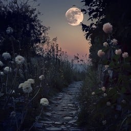 moonlit garden flowers