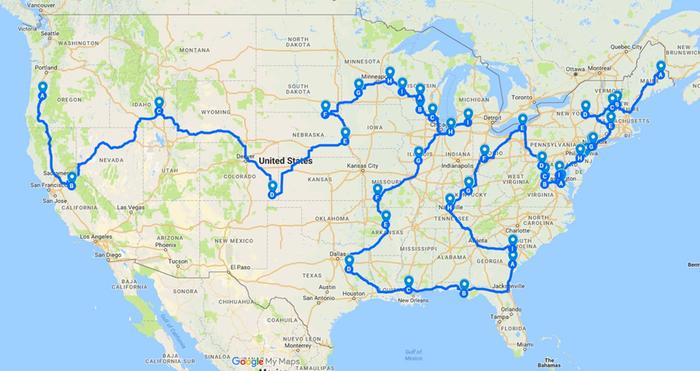 Route through all the US Springfields.