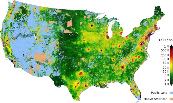 Land value across the US