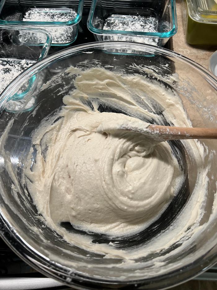 Gluten free dough… more like cake mix