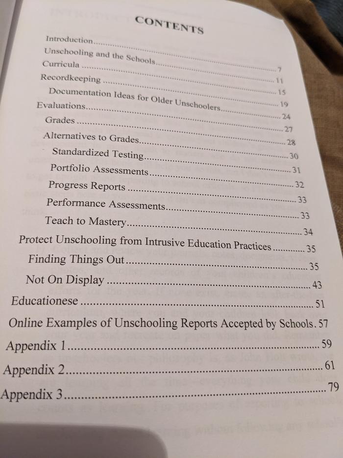 Table of contents 